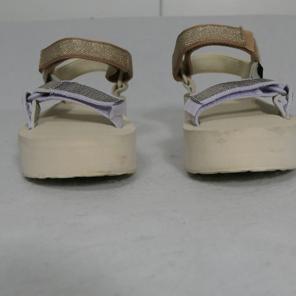 Teva Womens Flatform Sandals 5 Multi Metallic Boho Chunky Travel Universal